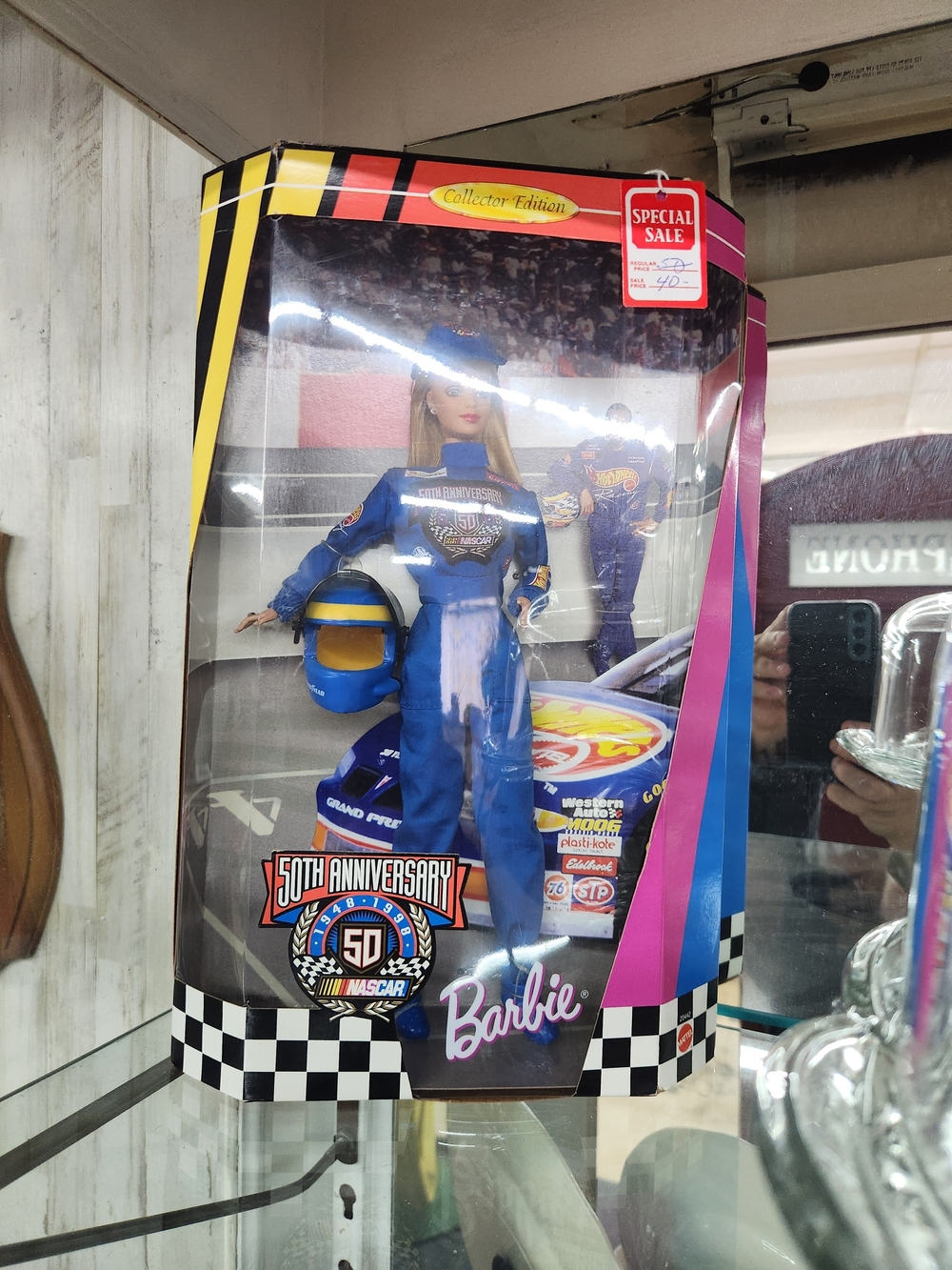 Barbie NASCAR Racer Doll - Blue and Yellow Helmet